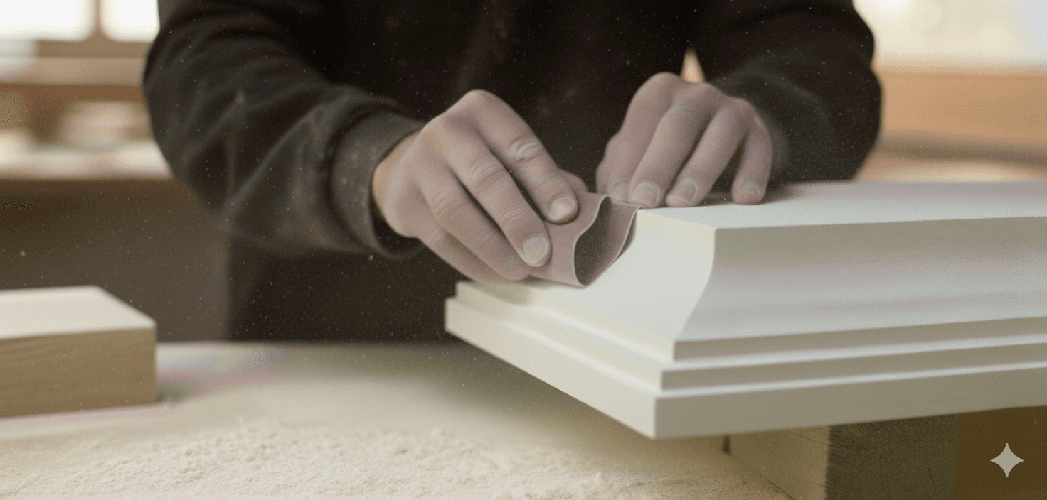 Sanding and finishing a mantel